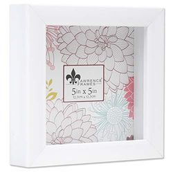 Lawrence Shadow Box Frame, Polystyrene, White, 5x5