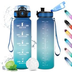 Drinkfles, 1 liter, waterfles met filter, motiverende tijdweergave, herbruikbaar, lekvrij, voor kinderen, sport, sportschool, school, fitnessstudio, kantoor, yoga