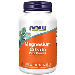 Now Foods, Magnesium Citrate Powder, 227g de Poudre végétalienne, Testé en Laboratoire, Sans Gluten, Végétarien, Sans Soja, Sans OGM