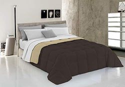 Italian Bed Linen Elegant Couette d'hiver Marron/Créme, Double