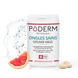 PODERM - ONGLES SAINS COMPLEMENT ALIMENTAIRE 30 jours| Répare et fortifie l’ongle | Cure professionnelle pied/main | Facile & rapide | Swiss Made
