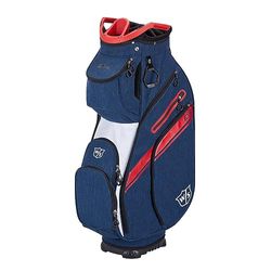 Wilson Staff Golf Bag, EXO II Cart Bag, Trolley Bag, For up to 14 Clubs, Blue/White/Red 2.3 kg, WGB6650NA