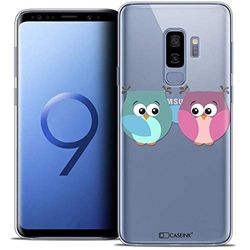 Caseink Beschermhoes voor Samsung Galaxy S9 Plus / S9 Plus (6,2 inch), kristalgel, motief"Love Valentin", design met twee uilen, zacht, ultradun, bedrukt in Frankrijk