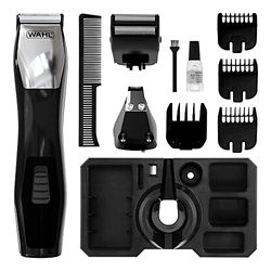Wahl Groomsman Multigroomer 8 in 1, Multigroomer per Uomini, Taglio viso e corpo, Regolabarba Uomini, Rasoio per barba da uomo, Set per la toelettatura, Trimmer naso, Taglio del corpo, 3 teste