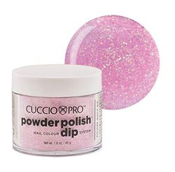 Cuccio Powder Polish - Acrylic Nail Colour Dip System - 45g (1.6oz) Dipping Powder - Soft Pink Glitter