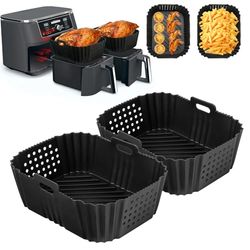Cozary Accessori Friggitrice ad Aria 2 Pezzi,Doppia Faccia,Compatibili con Ninja Double Stack XL 9.5L SL400UK/AF400UK/AF300UK, Cookwise/Emerio Dual Zone 9L, Stillstern/Balter HL-900-8L