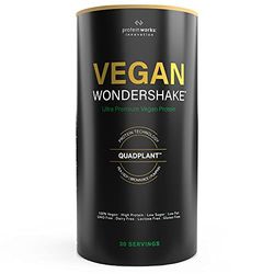 THE PROTEIN WORKS - Vegan Wondershake | Shake Protéiné Vegan | 21g Protéines | Super Doux, Goût Étonnant | Fraises à La Crème | 30 Portions