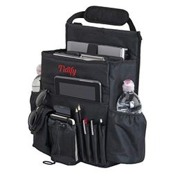 Tidify Organiseur de siège avant de voiture avec rangement dédié pour tablette et ordinateur portable, sangles latérales stabilisatrices, bandoulière souple réglable et boucles durcies
