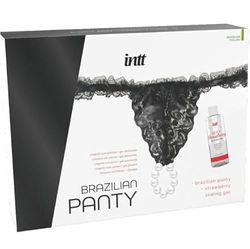 BRAZILIAN PANTY NEGRO + SLIDING GEL DE FRESA