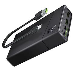 Green Cell Bateria Externa GC PowerPlay20 20000mAh | 4-Puerto Power Bank con 2X USB-C 18W Power Delivery y 2X USB Quick Charge 3.0 Carga Rápida para iPhone, iPad, Samsung, Switch, Smartphone, Tablet