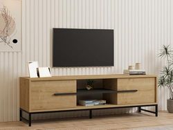 Hanah Home Support TV, mélamine, Chêne Saphir, Taille Unique
