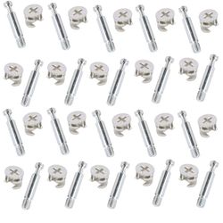 Bulk Hardware BH06260 Flat Pack Furniture cabinet Cam bullone dado di bloccaggio vite di fissaggio (15 mm x 11.5 mm) e tasselli (M6 x 44 mm), set da 20 pezzi
