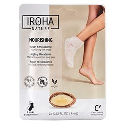 IROHA NATURE - Meias nutritivas com óleo de argão e macadâmia | tratamento intensivo para pés secos e desidratados, efeito flash, naturais e 100% vegan