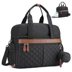 Maelstrom Unisex Baby bröstpump blöjväska 4 bröstmjölk kylväska, svart, Svart