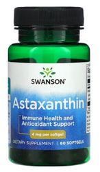 Swanson - ASTAXANTHIN 4 mg | Astaxantina Cápsulas | Apoya el sistema antioxidante y promueve la vitalidad - 60 Cápsulas