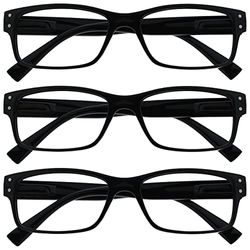 UV Reader Nero Occhiali Da Lettura Valore 3 Pacco Uomo Donna UVR3PK011 +1,00