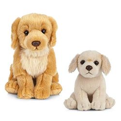 Nature-AN489 Living Nature - Peluche para perro y cachorro, Color dorado, paquete (Keycraft AN489 , color/modelo surtido