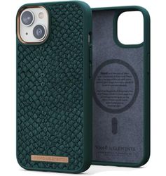 NJORD COQUE MAGSAFE CUIR DE SAUMON IPHONE 14 VERT