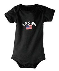 Supportershop USA Body Neonati Bambini, Bambini, 5060570686801, Nero, FR : S (Taille Fabricant : 3-6 Mois)