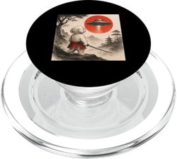 Perro maltés Samurai UFO Vintage Japonés Ukiyo-e Perro Amante PopSockets PopGrip para MagSafe