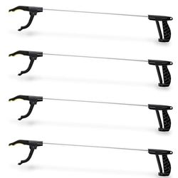 4 Pack Litter Picker Grabber Reacher Tool,Lightweight Reaching Litter Rubbish Pick Up Hand Tool,Helping Hand Grabber Tip Ergonomic Handle,Extended Reach, Comfortable Handle Multi Use Reach Extend Tool