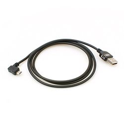 SYSTEM-S Micro USB 2.0 cabo com ângulo de 90 graus conector (Esquerda/Male) adaptador cabo de dados e cabo de carregamento 100 cm