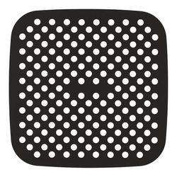 COOK CONCEPT, KC0018 - Tappetino Riutilizzabile per friggitrice ad Aria, Confezione da 2, Protezione del Rivestimento, Pulizia Semplice, circolazione ottimale dell'Aria, 21 cm, Nero