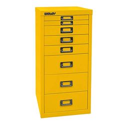 Bisley multid rawer, 29er Serie, DIN A4, 8 cajones, Metal, 641 cinc Amarillo, 38 x 27.9 x 59 cm