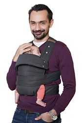 marsupi > < Porte-bébé et porte-enfant pour nouveau-né, très facile à mettre, avec système de fermeture velcro, version 2.0 (S/M, grey/gris)