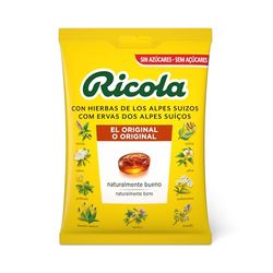 Ricola - Original, doces duros, refrescante e alivia a garganta e as vias respiratórias, com óleos essenciais de menta, mentol e 13 ervas suíças, sem açúcar, com adoçante, saco 70 g