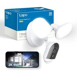 Tapo C720 Floodlight Outdoor Security Camera, 2800-Lumen Ultra-Bright, 2K QHD 4MP, 270° Detection Zone, Wi Fi Camera No Monthly Fee, Smart AI, Customizable Alarm, IP65, Work with Google & Alexa