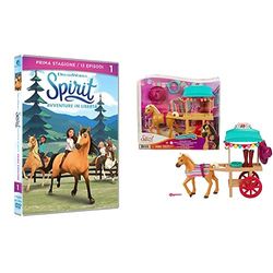 Spirit: Avventure In Liberta Stg.1 + Spirit -Playset Festival a Miradero Carretto con Attrezzatura da Equitazione, Pony e Accessori, Giocattolo per Bambini 3+ Anni, GXF70