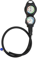 Cressi 2 Depth and Pressure Gauge Diving Console - Black/Black