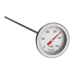 TFA Dostmann Professional Oven Thermometer 14.1035.60 Stainless Steel with Long Temperature Sensor (30 cm) Replacement Part/Retrofit for Pizza Oven, Wood Oven, Stone Oven, Grill, Smoker, Silver