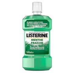 Listerine | Codzienny płyn do płukania jamy ustnej świeża mięta (butelka 500 ml) - Pielęgnacja jamy ustnej w celu wyeliminowania 99,9% bakterii - Płyn do płukania ust zapewniający długotrwały świeży