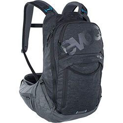 EVOC TRAIL PRO 16l protector rugzak voor dagtochten & trailrijden, fietsrugzak (rugzak met LITESHIELD PLUS rugprotector, extra licht, 3l hydratatie blaas compartiment, maat: S/M), zwart/koolstofgrijs