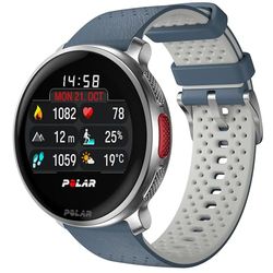 Polar Vantage V3, reloj deportivo con GPS, monitor de frecuencia cardíaca avanzado, duración de la batería ampliada, smartwatch para hombre y mujer, mapas offline, running, triatlón, S-L, Plata-Azul