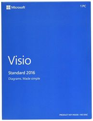 Visio 2016 Win English Medialess|Standard/Upgrade/Home/Personal/Professional|1|1 Year|PC/Mac/Android|Disc