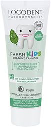 LOGONA Naturkosmetik Fresh Kids - Denti biologici alla menta, vegani, confezione da 3 (3 x 50 ml)