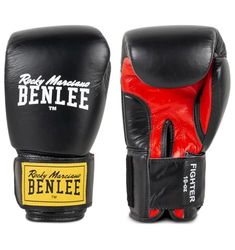 BENLEE Rocky Marciano "Fighter" Gant de boxe cuir, Noir/Rouge, 8