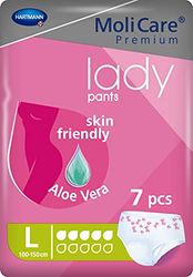 MoliCare Premium Lady Pants, mutandine assorbenti specifiche per incontinenza femminile, con Aloe Vera, 5 gocce, taglia L, 7 pezzi