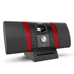 TechniSat MULTYRADIO 4.0 - Radio internet (Radio WLAN, DAB+, FM, Spotify, Bluetooth, Lecteur CD, USB, Ecran couleur, Musique en streaming, Haut-parleurs stéréo 2 x 10 Watt) rouge