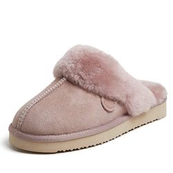 Dearfoams Dam Fireside Sydney Faux Shearling Scuff toffel, Puderrosa - 38 EU