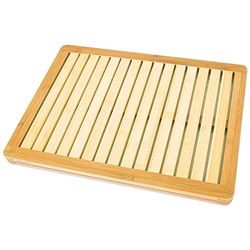 SereneLife Bamboo Wood Bathroom Bath Mat-Heavy Duty Natural or Shower Floor Foot Platform Rug with Elevated Design for Water Evaporation and Non Slip Rubber Feet for Indoor Outdoor Use