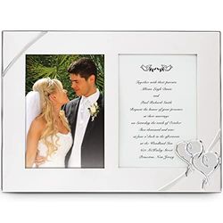 Lenox True Love Marco de invitación Doble, Plateado, 2 5x7 Openings, 9 in Height