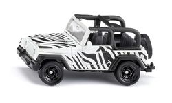 siku 1546, Jeep Wrangler Safari, Métal/plastique, Noir/blanc, Voiture jouet pour enfants, Attelage de remorque