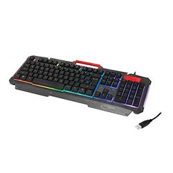 Typhoon TI022 Clavier de Jeu avec rétroéclairage Arc-en-Ciel et Touches Amovibles (104 Touches) pour Windows/Mac OS/Linux Noir