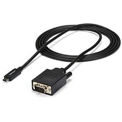 StarTech.com Cable de 2m USB C a VGA - Cable Adaptador Activo de Vídeo de 1920x1200/1080p USB Tipo C a VGA - Compatible con Thunderbolt 3 - De Portátil a Monitor VGA - Modo DP Alt HBR2 (CDP2VGAMM2MB)