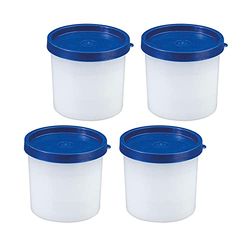 Westmark 4 Recipientes para hierbas/para congelador, Incl. tapa, Capacidad de llenado: 200 ml cada una, Apilables, Plástico, Trio, Color: transparente/azul, 25842270