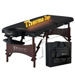 Master Massage Table Mobile Thermatop 71 cm-Système de Chauffage Pliable-Lit de Massage, Noir, Mittel